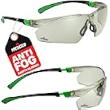 NoCry Tinted Safety Glasses for Men and Women with Anti-Fog and Scratch Resistant Wrap-Around Lenses — Adjustable Temples and Nose Pads — 100% UV Resistant, ANSI Z87.1 Certified Protective Eyewear