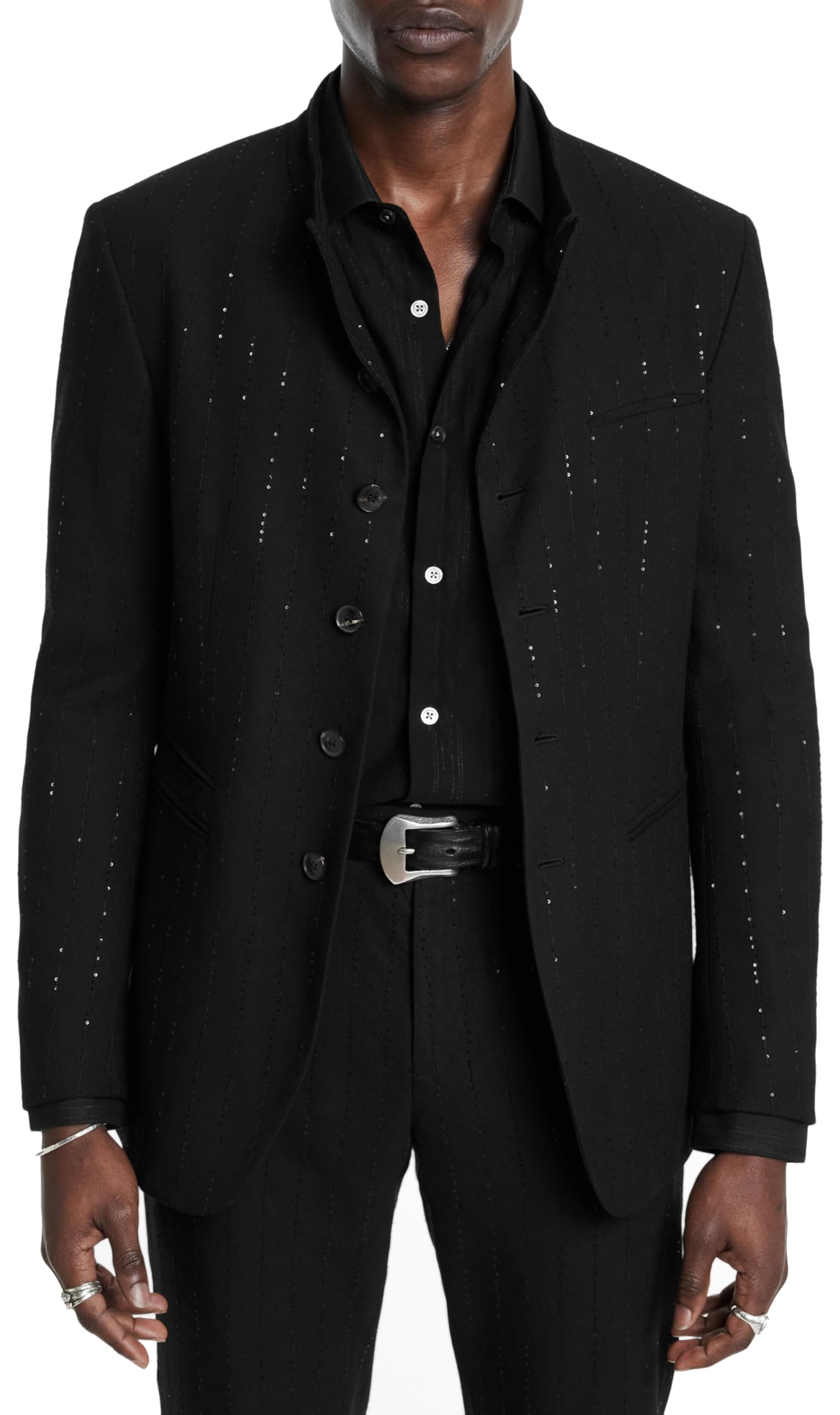 John Varvatos Men's Black Varick Jacket, 52