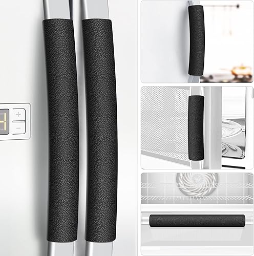 Fundas para manijas de refrigerador, 5 piezas, fundas de cuero para manijas de electrodomésticos de cocina, mantienen tu refrigerador, microondas,