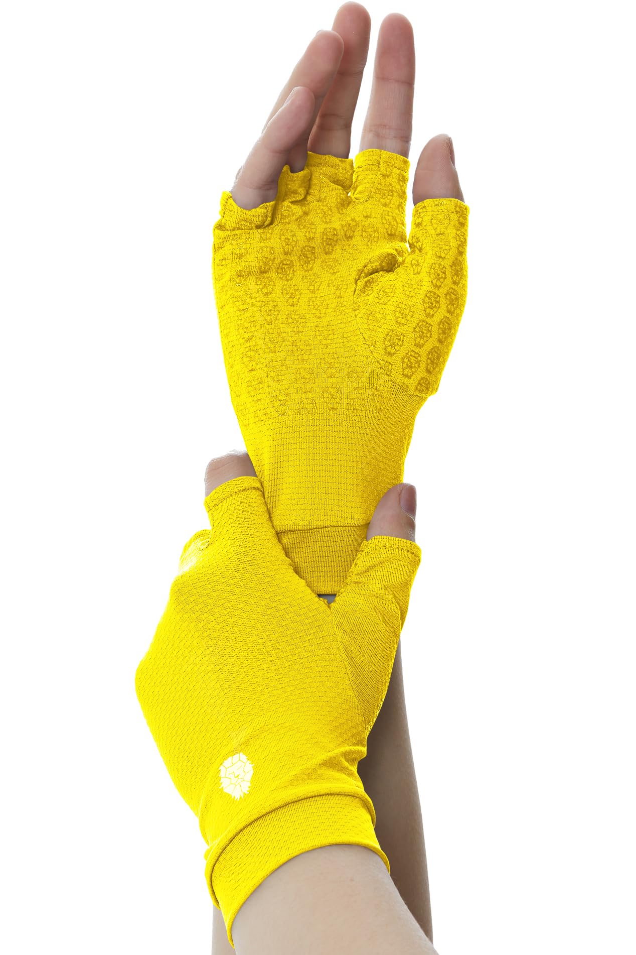 Men's Women's SPF Fingerless Gloves Mittens Sun Protection Unisex Driving Gloves UPF 50+ With Silicone Gel