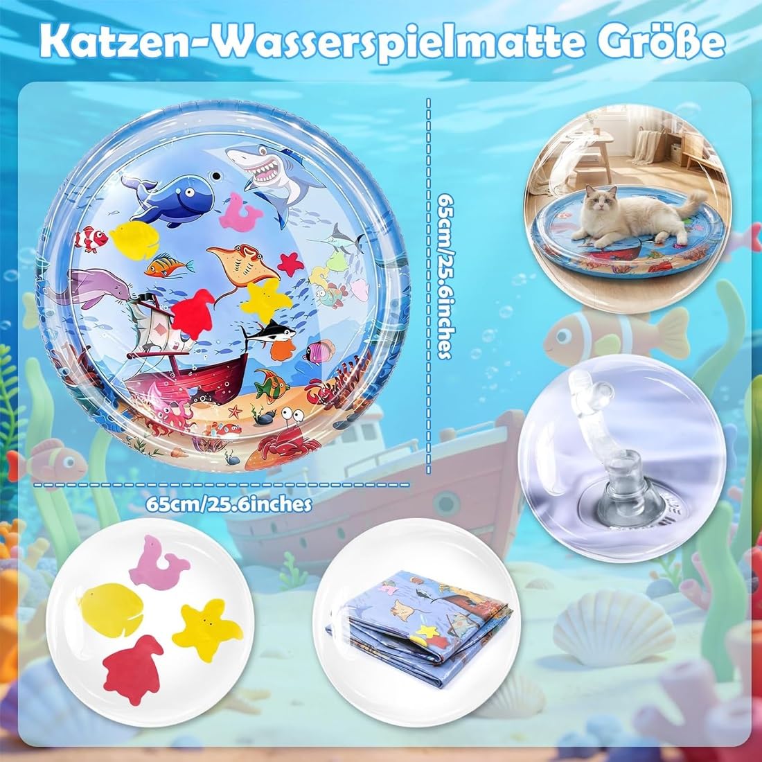 Sensorische Wasserspielmatte für Katzen, Pfotenteich für Katzen(1pc-h)
