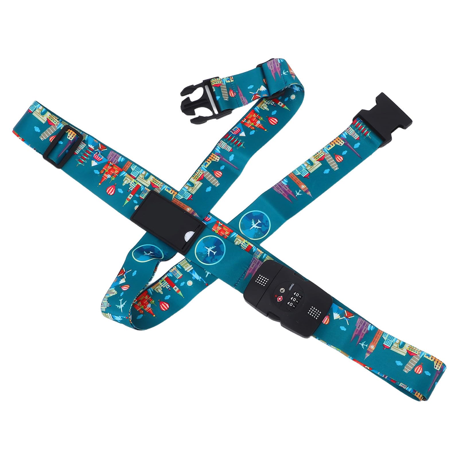 Toyvian Correa de Equipaje Cinturón de Seguridad Ajustable de Poliéster con Cerradura de Combinación con Compresión para Viaje para Maletas y Bolsas