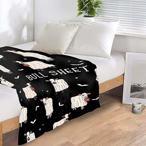 Miniatura 5 de Mantas de franela con estampado de vaca de 50 x 60 pulgadas, mantas de vaca súper suaves y cálidas, mantas gruesas de Navidad para decoración de