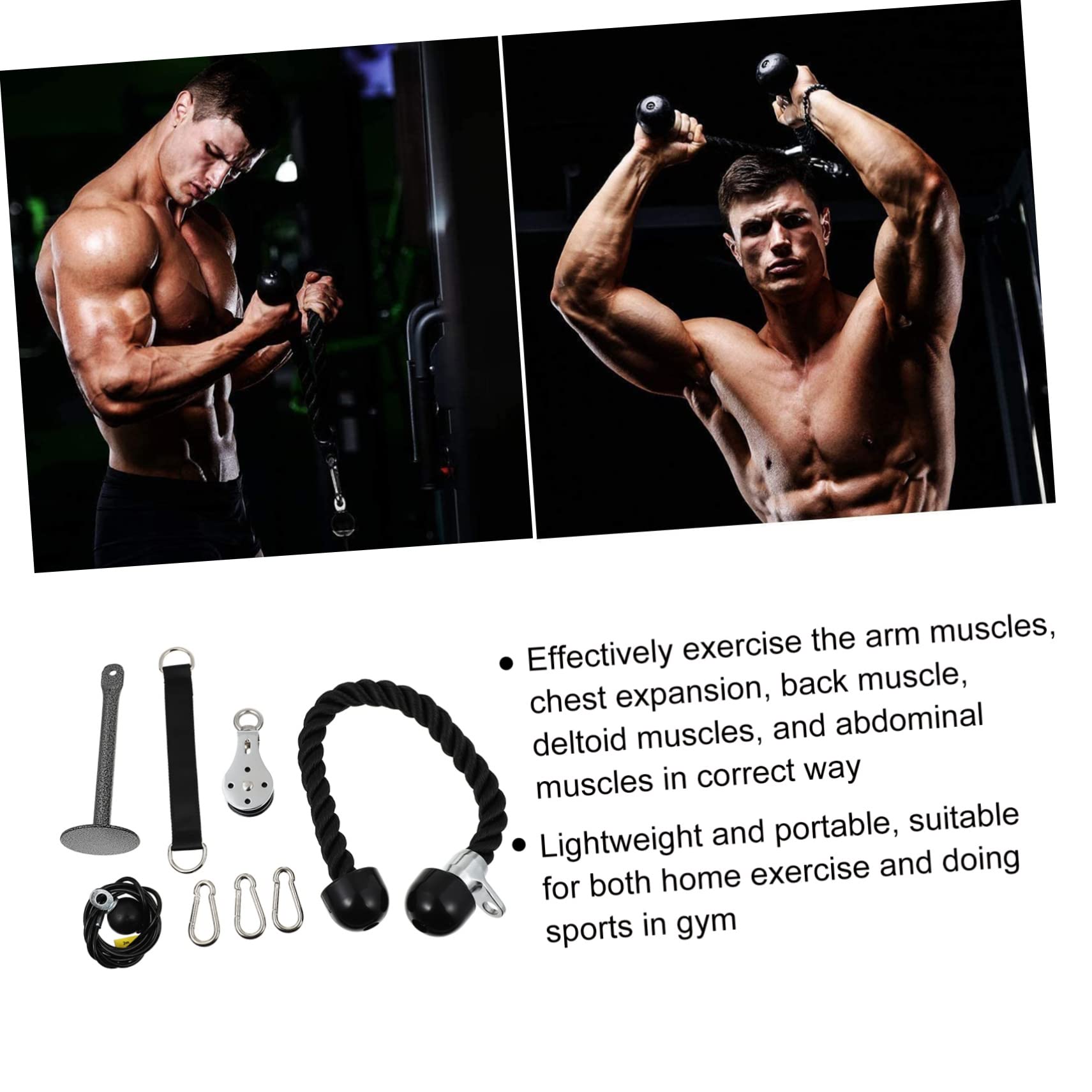 Kisangel Máquina De Pull-Down para Entrenamiento De Brazos Equipo De Poleas De Elevación Sistema De Poleas para Fuerza Muscular para Ejercicio Casa