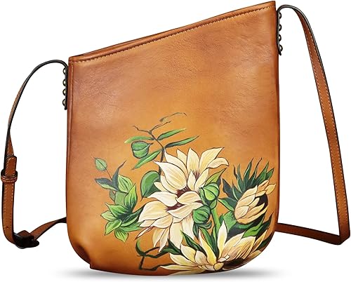 Miniatura 6 de Bolso cruzado de cuero genuino para mujer, pintado a mano, hecho a mano, bolso cruzado