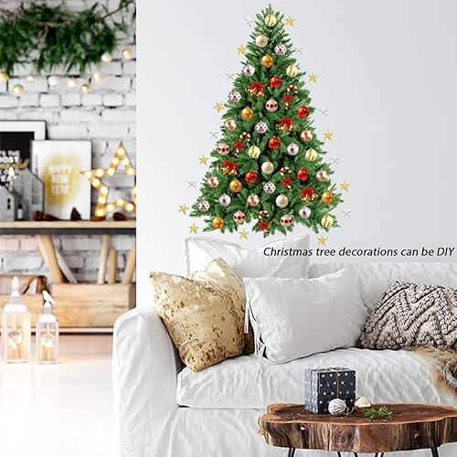 Miniatura 5 de TOARTI Adhesivo de pared de Navidad, calcomanías de pared de Feliz Navidad, calcomanías de árboles de Navidad, decoración de vacaciones, suministros