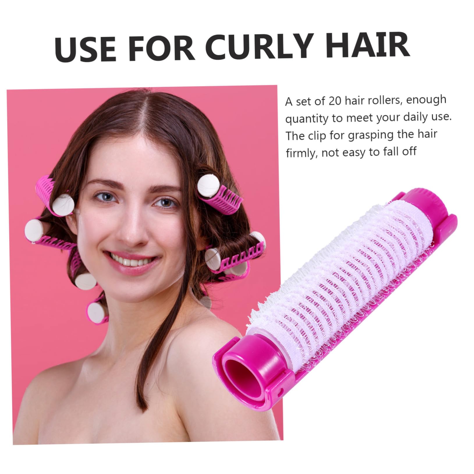VALICLUD 20 Rulos de Plástico para Rizar el Cabello, Efecto Natural de Rizos y Agarre Firme, Ideales para Uso en Casa y Viajes
