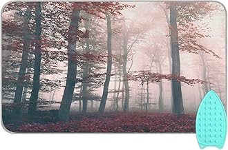 Blueangle Foggy Red Forest Ironing Mat,27.6 * 47.2 inch Ironing Blanket Ironing Pad, Heat Resistant Pad Extra Extra Large Ironing Mat for Table Top,Countertop