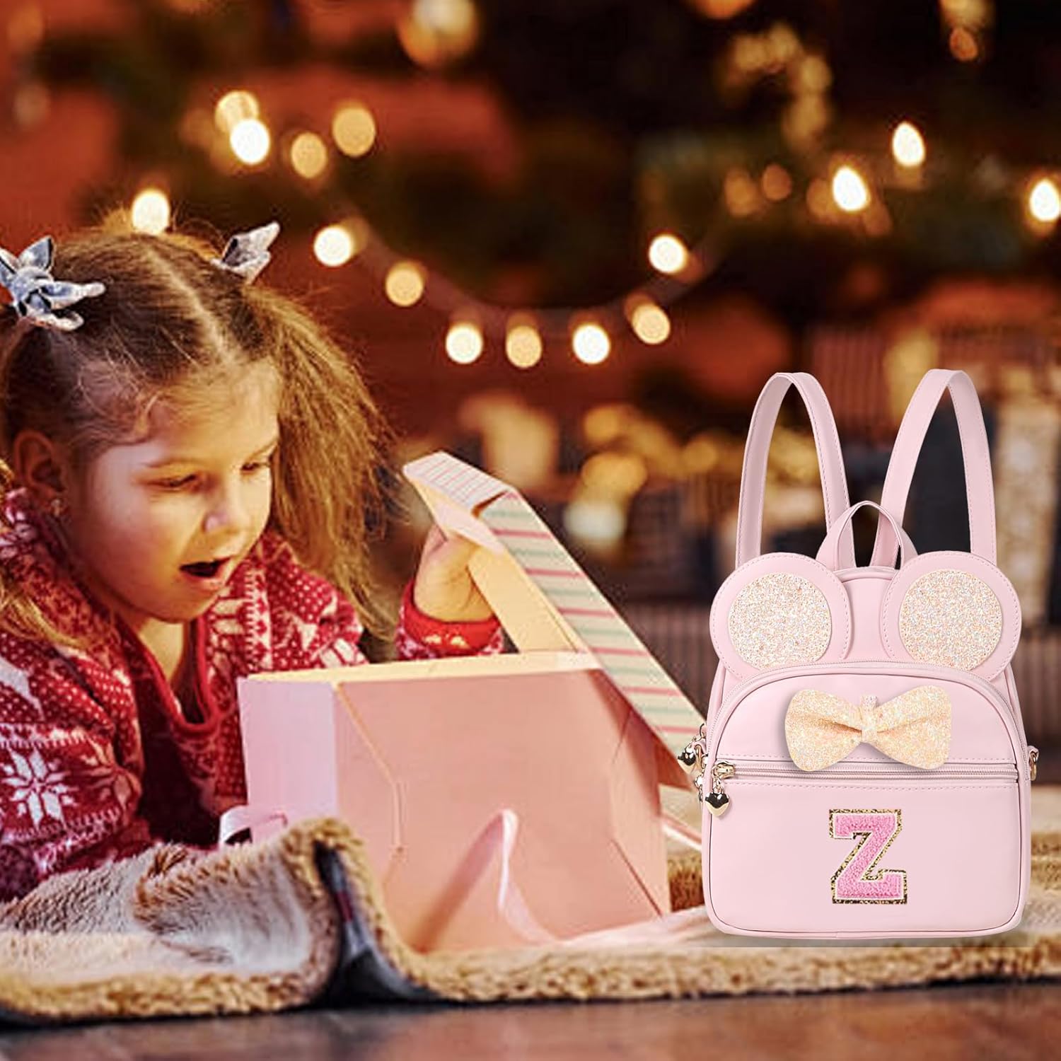 Mini Backpack for Girls Bowknot, Cute Leather Backpack Toddler Purse Birthday Gifts for Kids Girls - Image 7