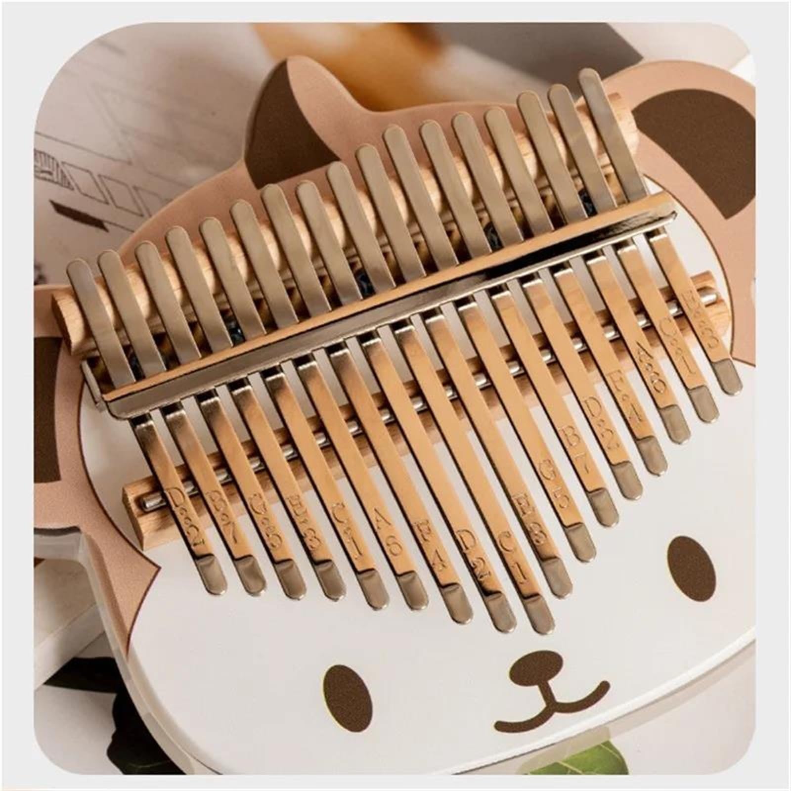 Kalimba Fortepian 17 Kluczowa Dekoracja Kalimba Profesjonalna Muzyczna Mini Drewniana Niedźwiedź Żywica Mini Naklejka Dekoracyjna Klawiatura Piyano(Style 4)