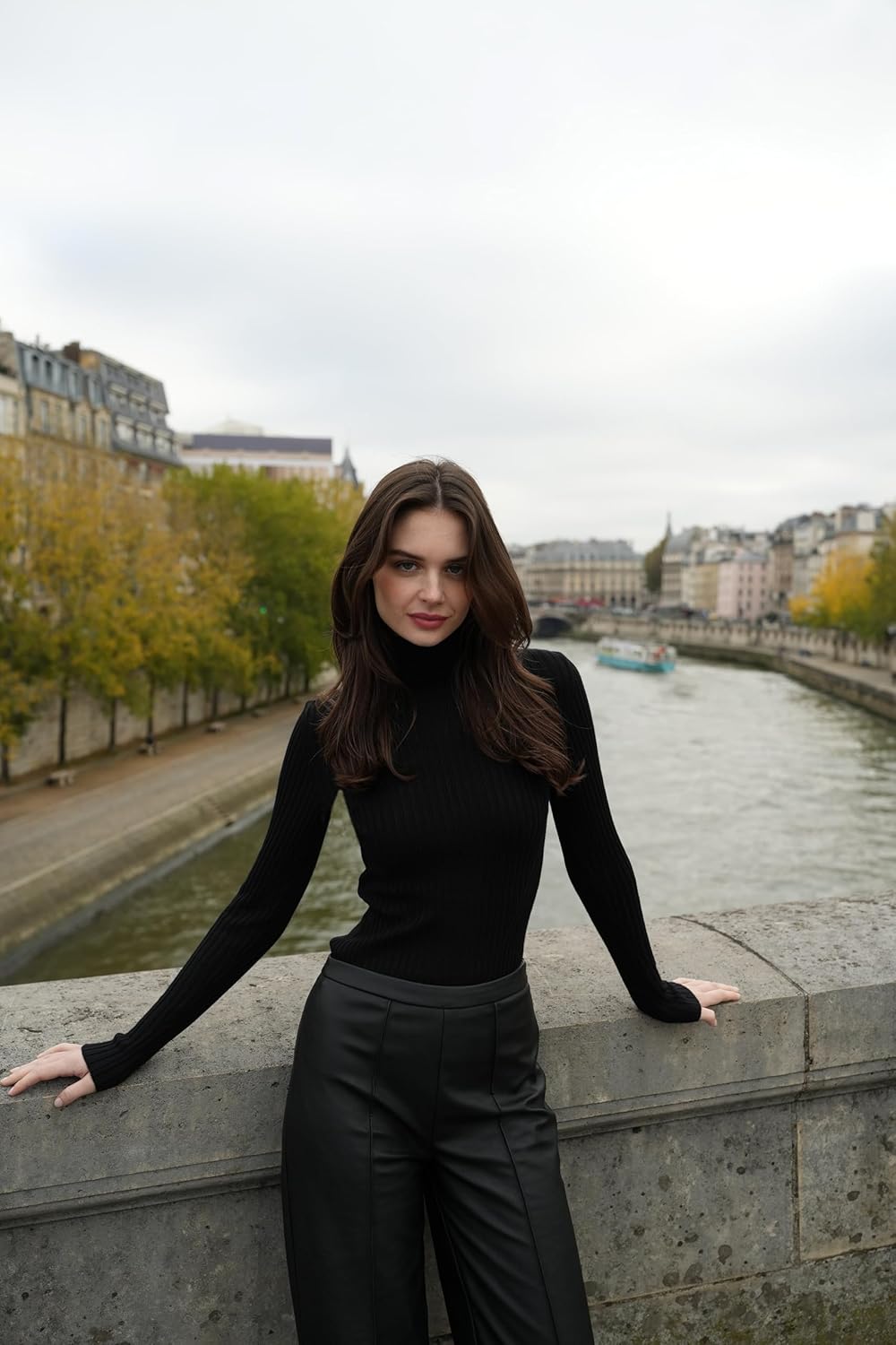 v28 Turtleneck Ribbed Sweaters for Women Cute Sexy Knitted Warm Fitted Sweater - Image 2