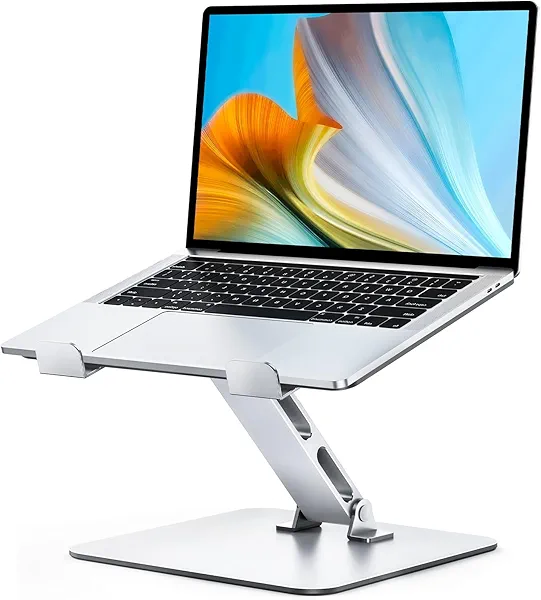Niweya Adjustable Ergonomic Laptop Stand for Desk, Foldable Computer Stand, Stable Aluminum Lectern Notebook Riser & Portable Laptop Holder Mount Compatible with 10-16" MacBook Pro/Air, Dell, HP