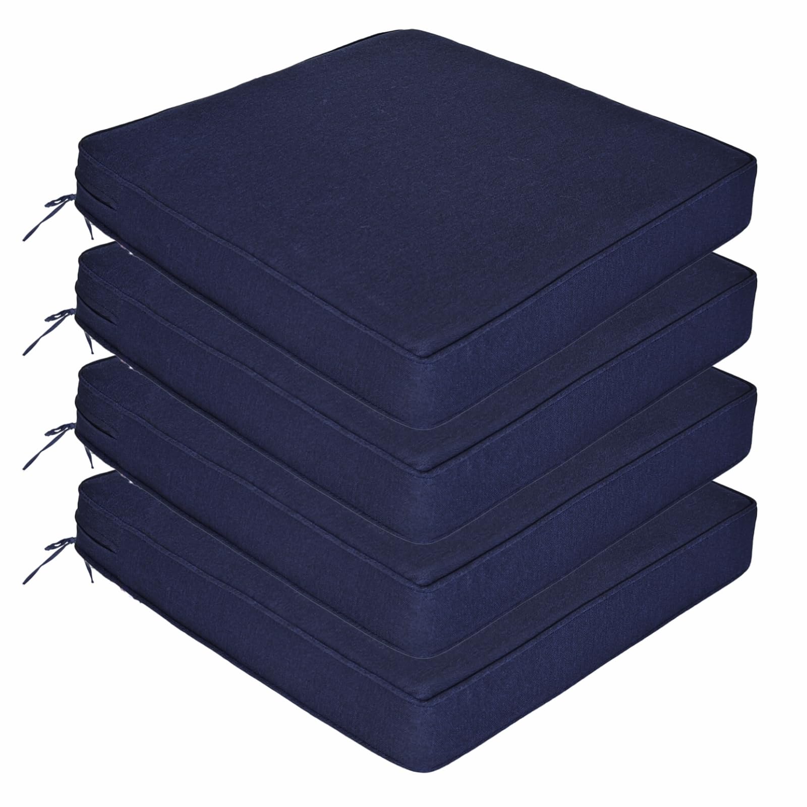 XXPILOS Outdoor Chair Cushions 19 x 19 Inch Set of 4 Water Resistant Seat Cushions with Ties, Outdoor Cushions for Patio Furniture with 3-Year Fade Resistant