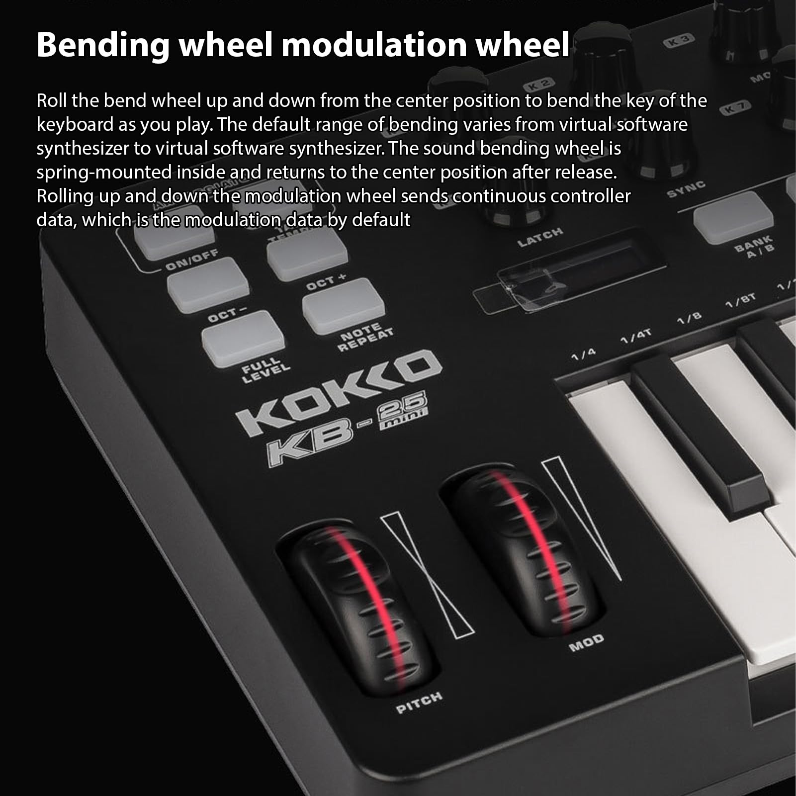 Controlador de teclado MIDI Beat Maker Machine Teclado MIDI de 25 teclas Pad de arreglos portátil Perillas asignables MIDI Botones Faders Fuente de alimentación USB de 5 V para producción music