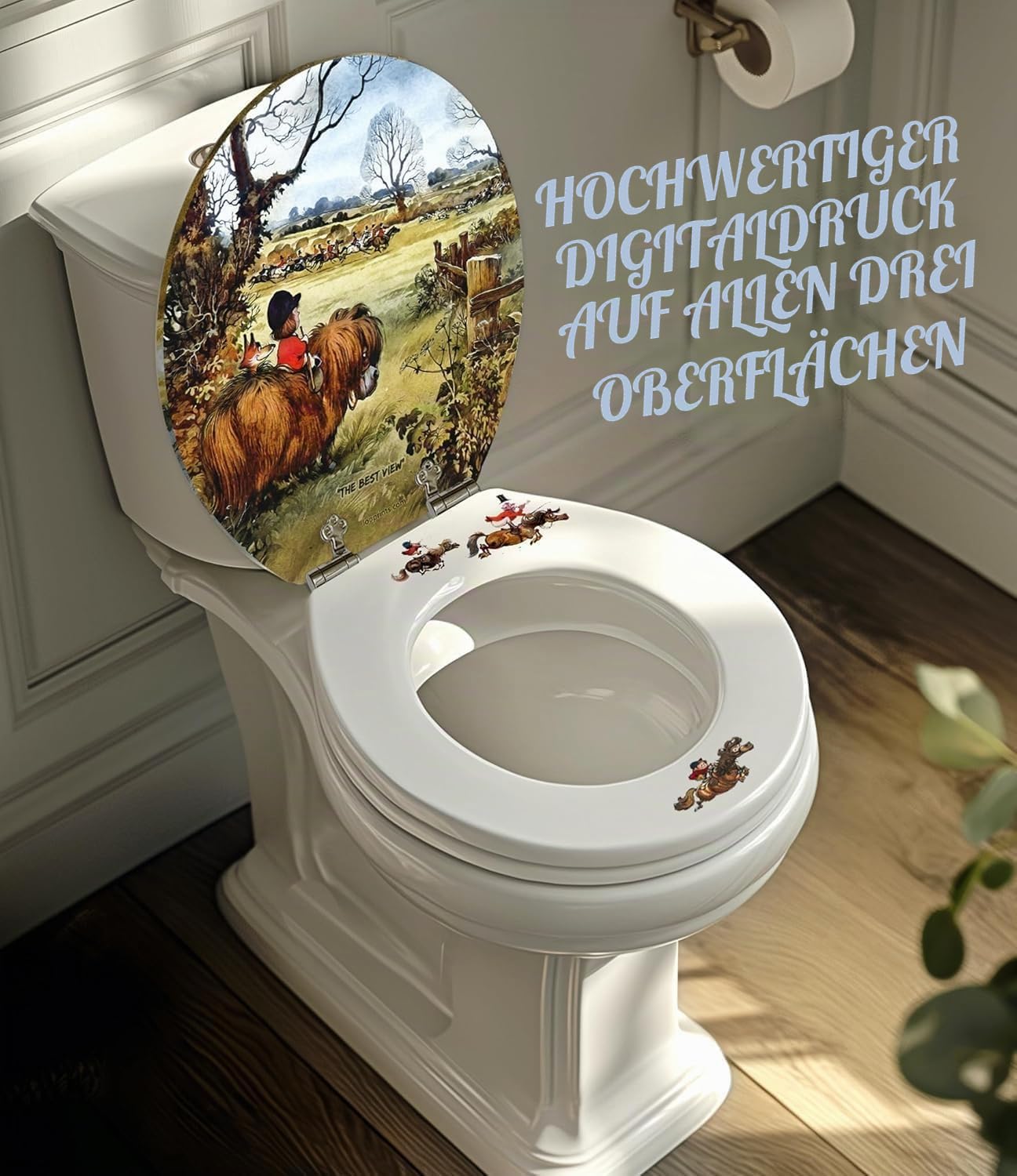 Toilettensitz mit Absenkautomatik, für Zuhause und Badezimmer, Landhaus- und Bauernhaus-Dekoration, Geschenk für Mama und Papa (Full Cry)