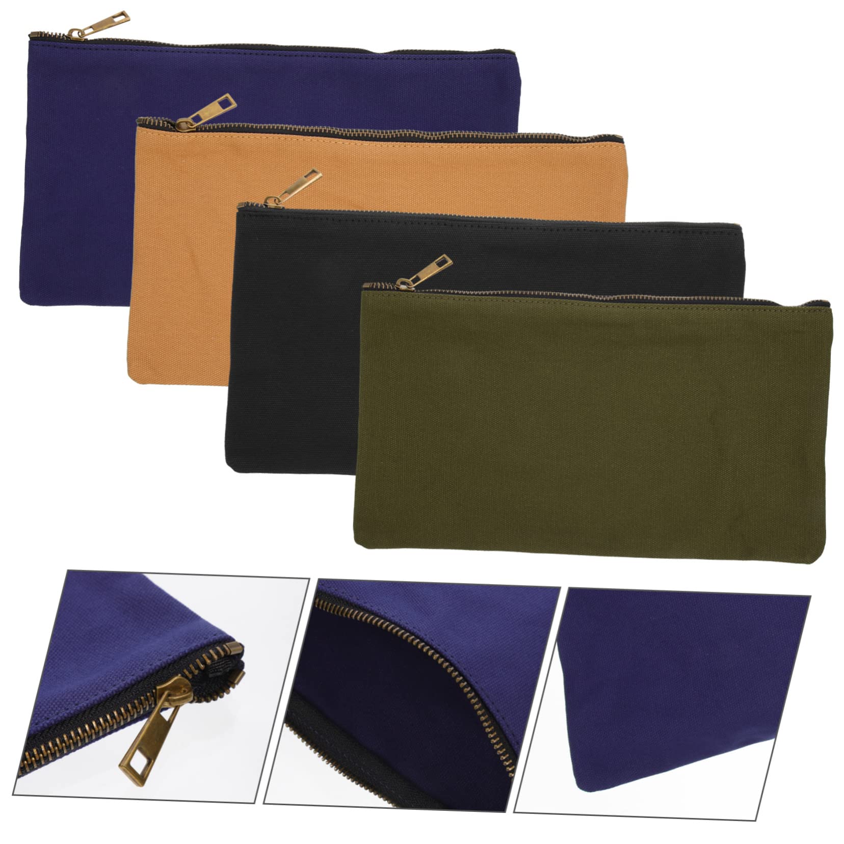 Pochette à Outils en Toile à Fermeture Éclair, 4 Pièces