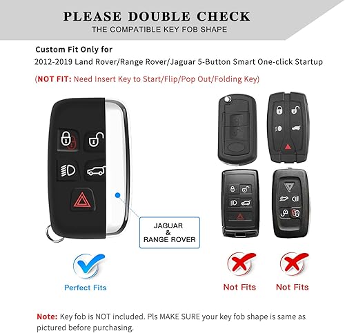 Miniatura 3 de QBUC Funda para llavero LAND ROVER con llavero para Range Rover Evoque Sport Velar Land Rover Discovery Jaguar F-Pace F-Type XE XF XFL XJ Accesorios