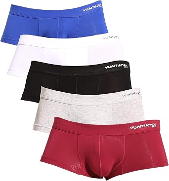 2-Pack Pure Color Mens Soft Underwear Modal Comfortable Boxer Briefs