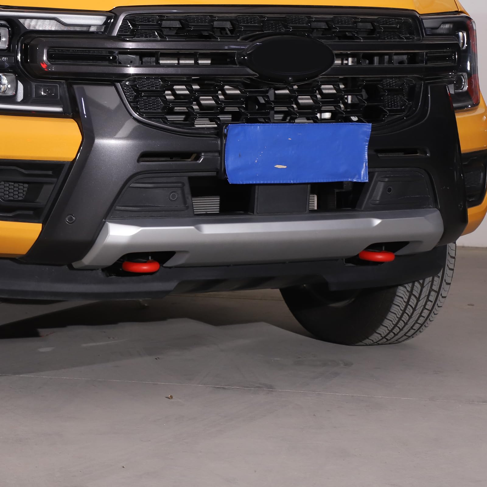 Crochet de remorquage de voiture - Compatible avec Ford Ranger 2023+ - Protection contre les chocs et les rayures pour modèle 23/24/25 - 2 pièces - Rouge