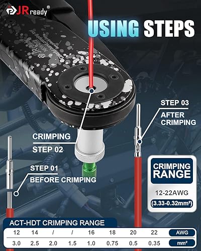 Vista 43 de JRready ST6282-050 Deutsch Kit de contacto sólido, DTM Series Conectores eléctricos de terminales de terminales, Pin 0460-202-20141/Socket