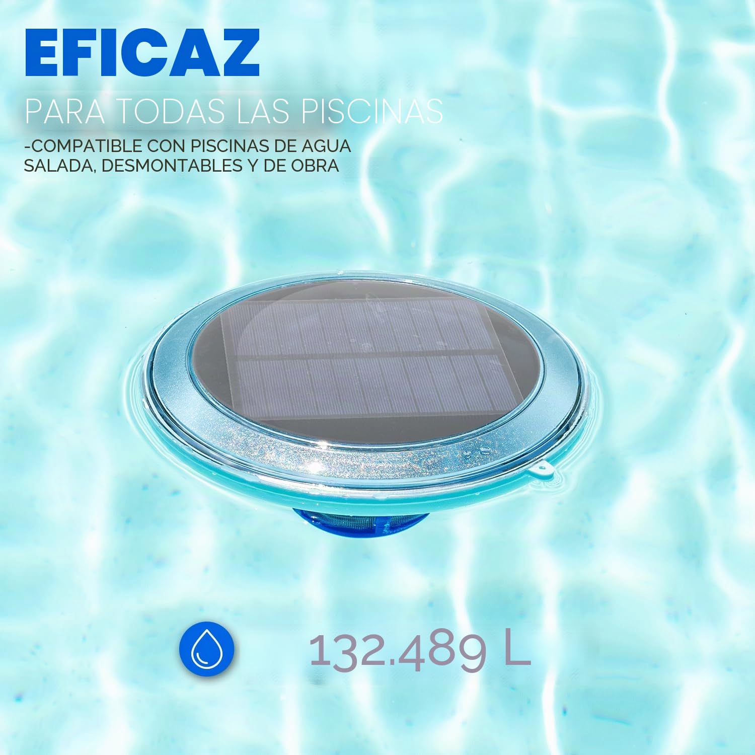 XtremepowerUS Clarificador solar para piscina que reduce el cloro hasta 30.000 galones, evita el agua turbia, purificador