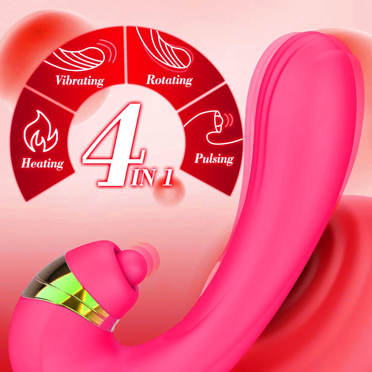 Vibrator Adult Sex Toys for Women - 4 in 1 Rotating Vibrator Dildo Slapping Clit Toy with 10 Vibrating Modes & 10 Rotating Modes, G Spot Clit Stimulator Pleasure Tools for Female Couples Games