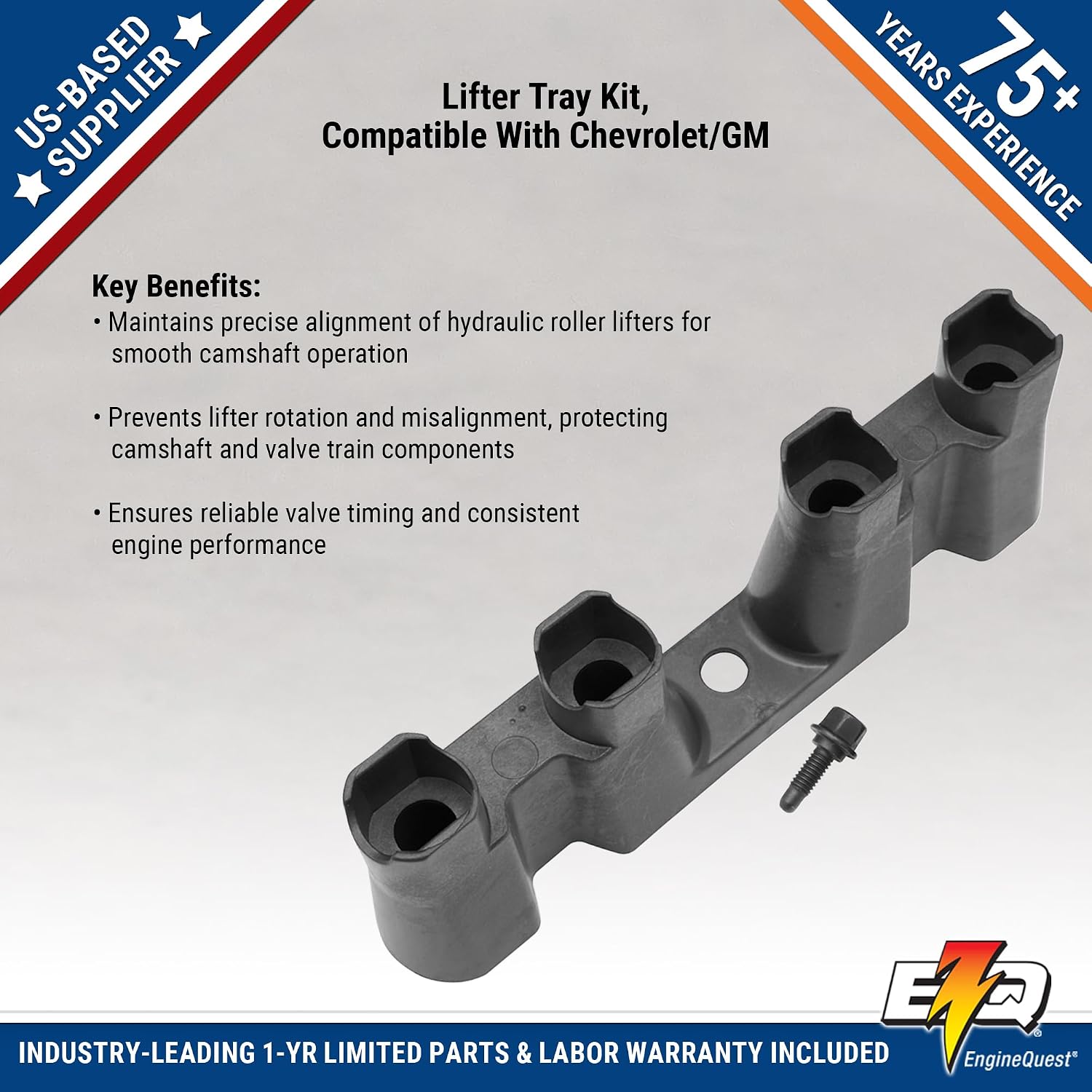 V8 LS Hydraulic Roller Lifter Retainer Trays | Fits 4.8L 5.3L 5.7L 6.0L 6.2L Engines | Set of 4 Guides with Mounting Hardware | Direct Replacement