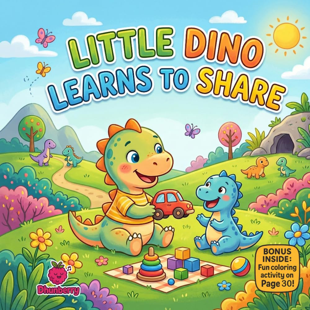 Little Dino Learns to Share: A Sweet Rhyming Dinosaur Story About Friendship, Kindness, and Sharing for Kids Ages 3–10