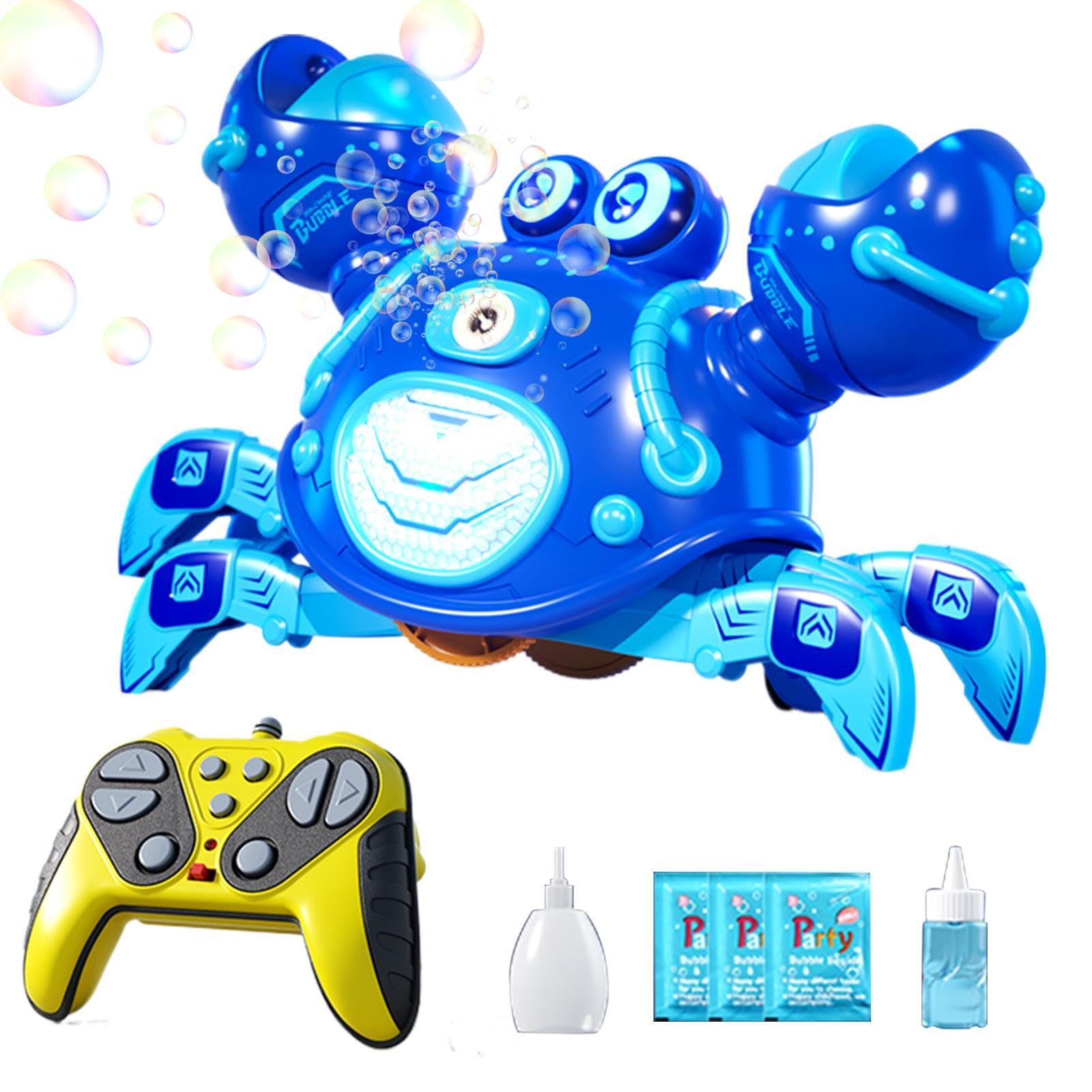 Granchio Camminatore con Musica Elettrico Ricaricabile | Simpatico Generatore di Bolle per Bambini per Regalo Compleanno Festa Bambini Bambine Famiglia Casa Scuola