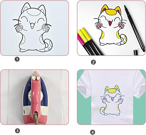 Miniatura 6 de LUJIYY Pluma de transferencia de planchado, rotulador de transferencia de bordado para transferencia de calor, bolígrafo de transferencia de calor,