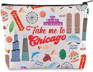 Chicago Travel Cosmetic Bag Chicago Souvenir Gifts Take Me To Chicago Zipper Pouch Bag Chicago City Merchandise (To Chicago)