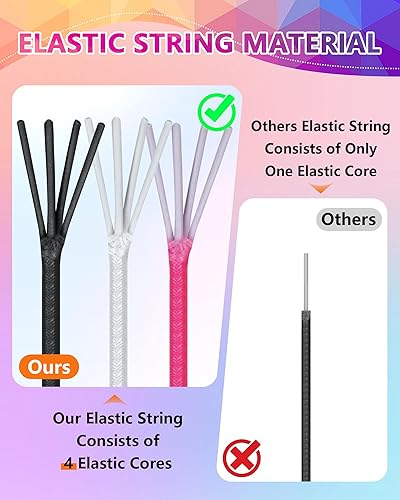 Miniatura 9 de FIVEIZERO Colorida cuerda elástica de 0.039 in, 1 rollo328.1 ft, cuerda elástica de arco iris para pulseras, collares, fabricación de joyas con