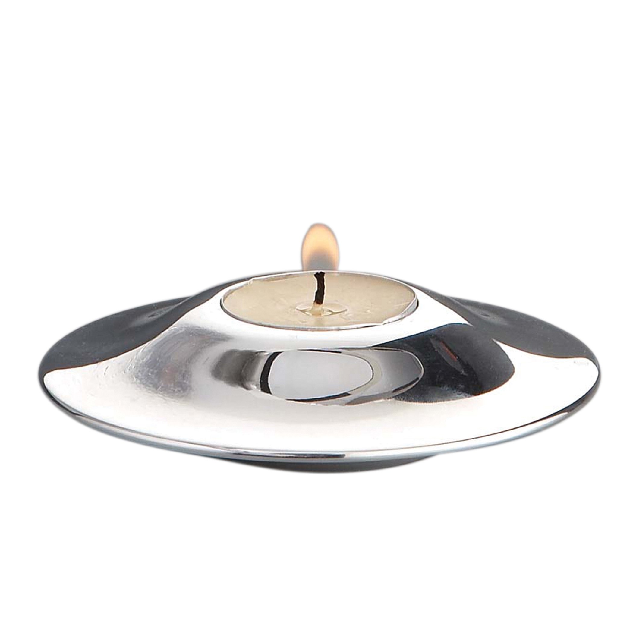 NambeWhirl Votive | Tealight Candle Holder | Metal Alloy | Use as Table Centerpieces or Wedding Décor | Unique Shaped Party Decorations | 4” D | Designed by Karim Rashid