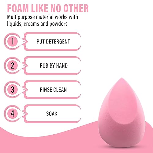 Miniatura 6 de SAA Esponja de maquillaje LIGHT PINK, licuadora nude, esponja de maquillaje para base líquida