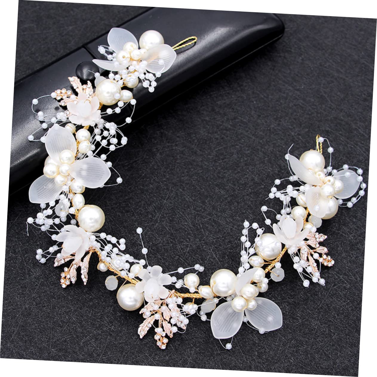 MAGICLULU 5 Pz Cerchietto Con Perle e Diamanti Ragazza Dei Fiori Fasce Per Bambini Gioielli Per Copricapo Di Foglie Di Nozze Sposa Lega Manuale Accessori Per Bianca
