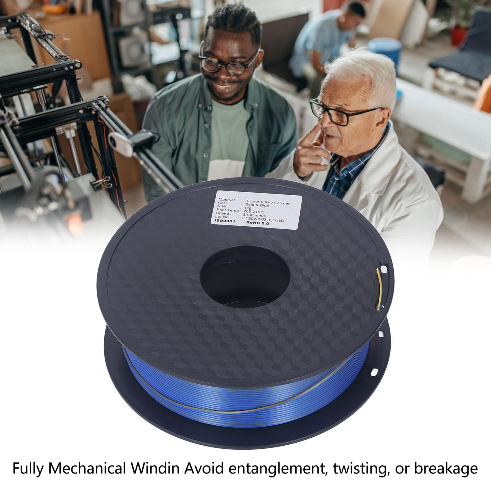 1,75 mm włókno PLA złoty niebieski podwójne kolory jedwabisty błyszczący włókno do drukarki 3D do drukowania modeli o wysokiej rozdzielczości materiał PLA 200 215 ℃ zakres