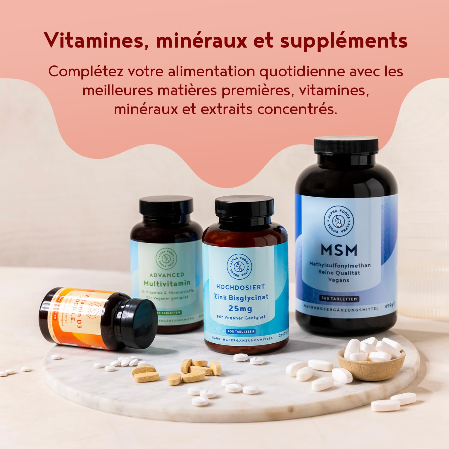 Vitamine B Complex | 400 Comprimés Végétaliens (+ 1 An) | 8 B Vitamines (B1, B2, B3, B5, B6, B12, Biotine, Acide Folique) avec Vit C & D3 | Énergie, Métabolisme & Système Nerveux (EFSA) | Alpha Foods