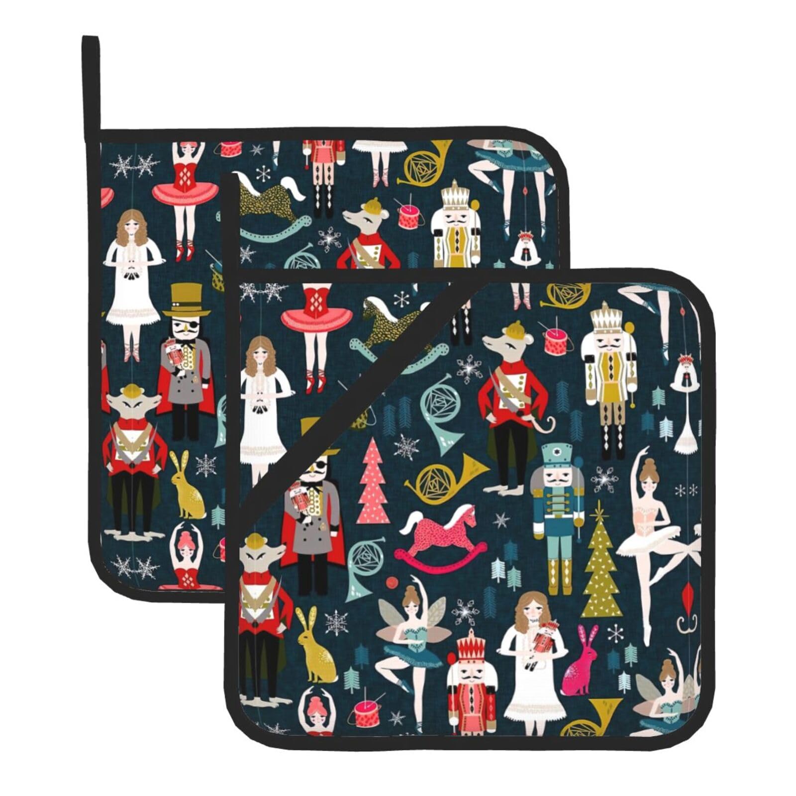 Maniques de cuisine antidérapantes lot de 2 gants de cuisson Noël anti-chaleur