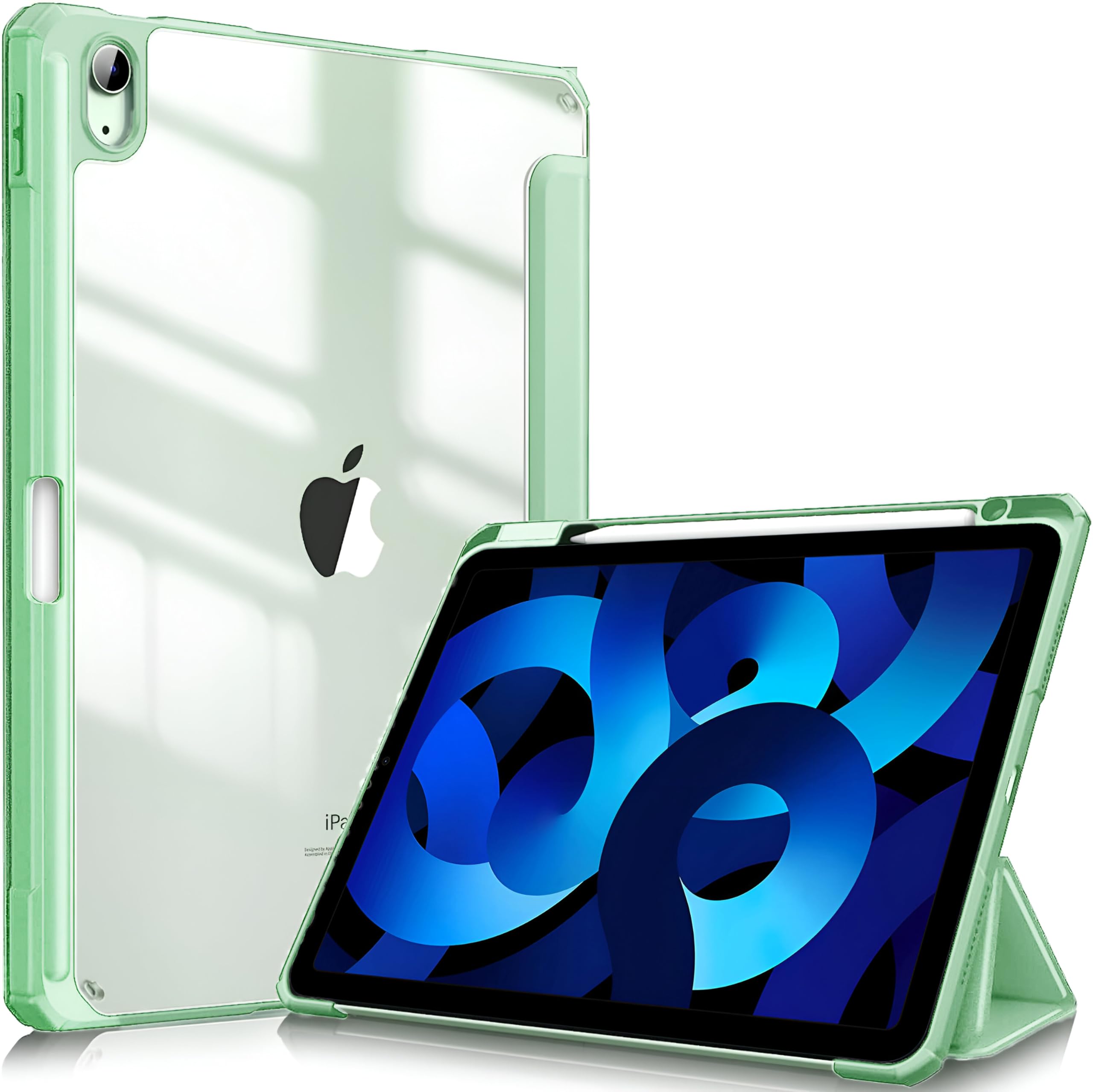 ProElite case Cover for Apple iPad Air 10.9 inch 5th/4th Gen, Transparent Smart Flip Cover for iPad Air 10.9 inch with Pencil Holder, Light Green (B0CN6KG9XD) Amazon Price History, Amazon Price Tracker