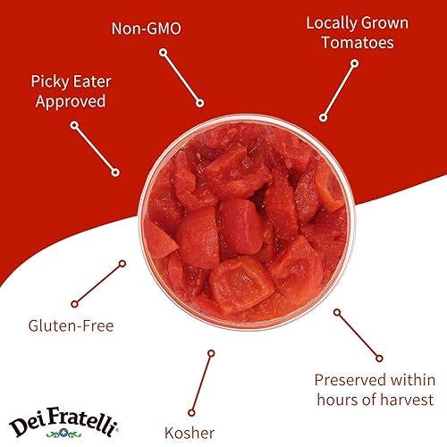 Miniatura 4 de Dei Fratelli Tomates en cubitos bajos en sodio (latas de 14.5 onzas, paquete de 12) - Madurados en vid - Sin OMG