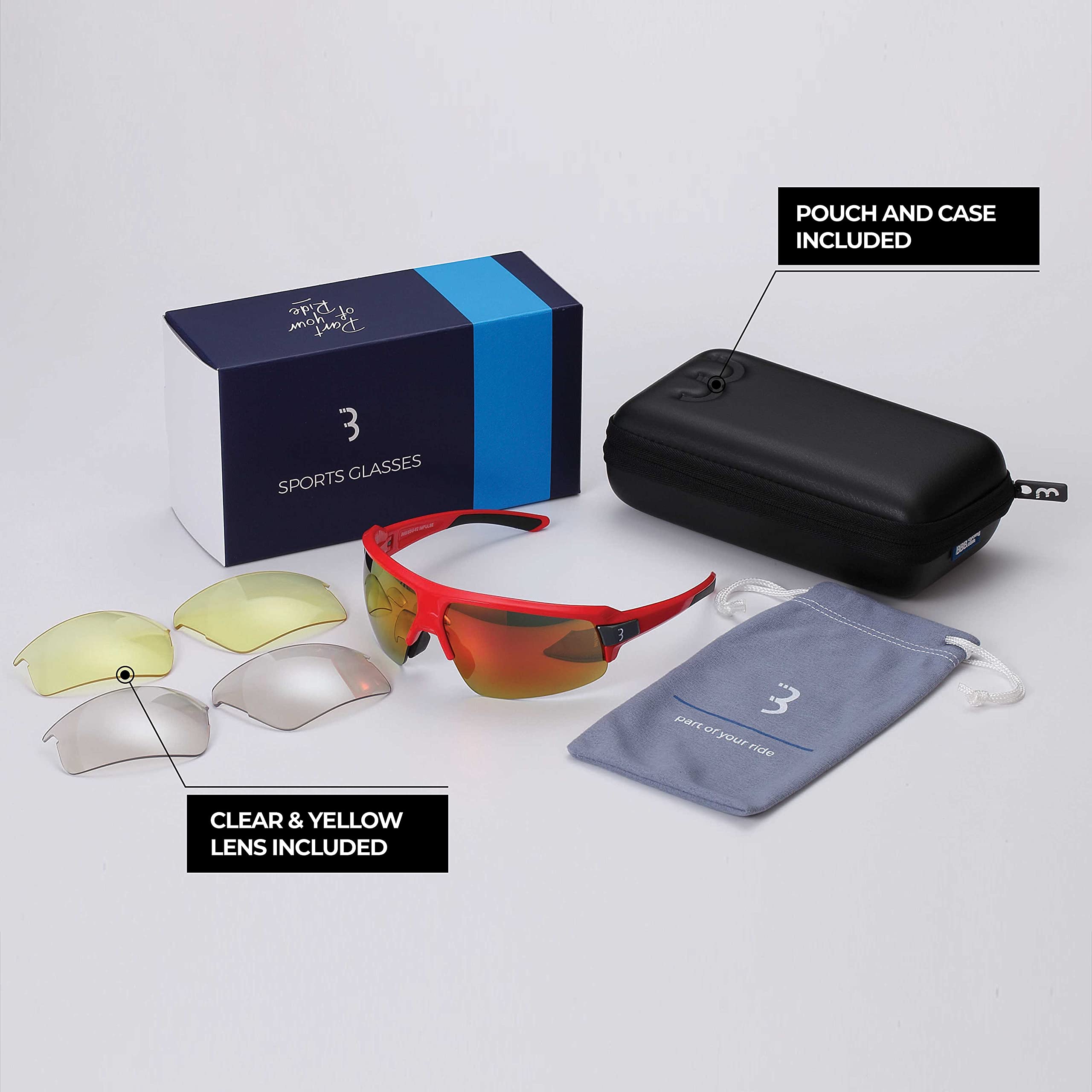 BBB Bsg-62 Sport Glasses Impulse Occhiali sportivi Unisex - Adulto (Pacco da 1)