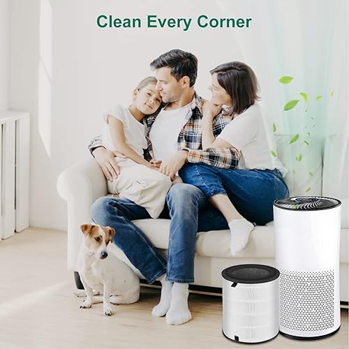 Miniatura 6 de LV-H133 - Paquete de 2 filtros de repuesto compatibles con LEVOIT LV-H133, NXBHG 3 en 1 y filtro de carbón activado, número de pieza LV-H133-RF