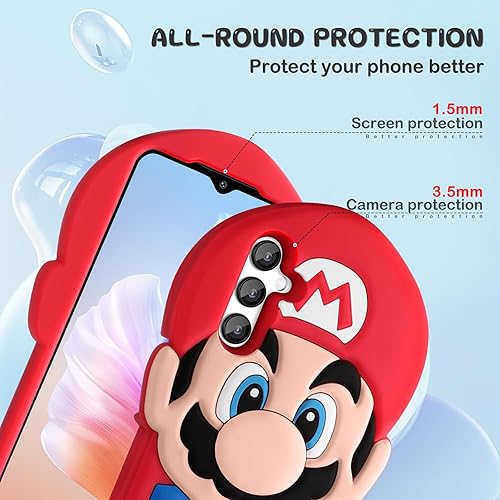 Miniatura 4 de oqpa Funda para teléfono Galaxy A14 5G con diseño de personajes 3D de dibujos animados para niños, niñas, mujeres, adolescentes, funda Kawaii única