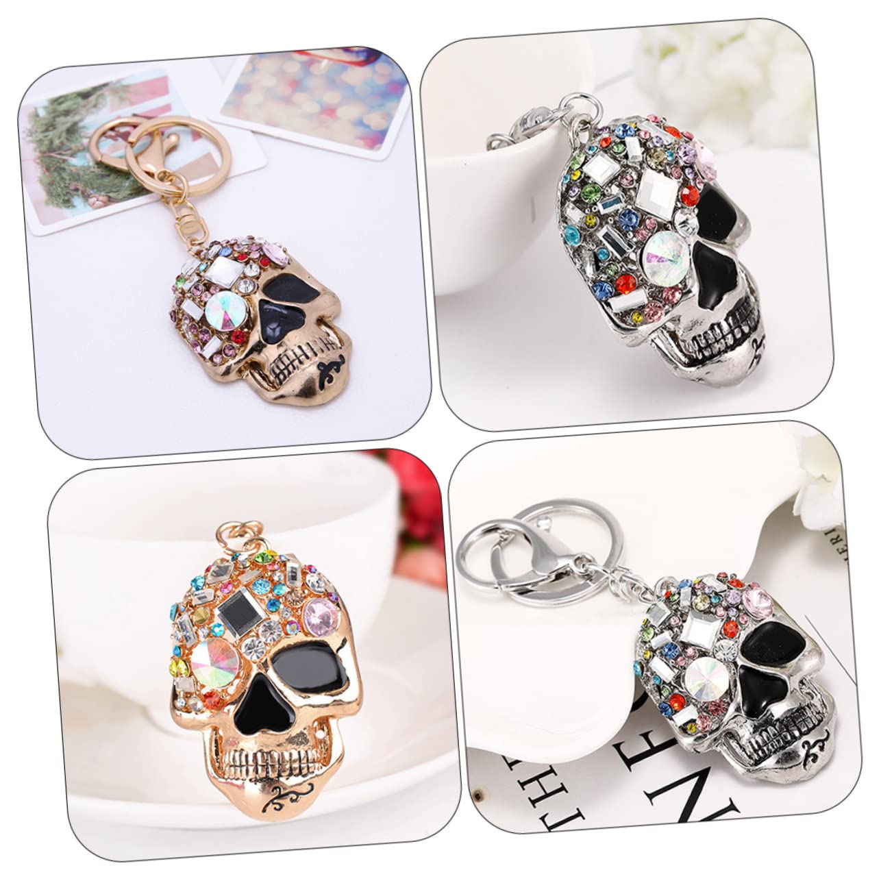 Portachiavi Cavolo Ornamento Portachiavi Teschio Portafoglio Semplice Kit Borse Sacchetti Ciondolo Portachiavi Teschio Portachiavi Con Strass Intarsiato Cristallo