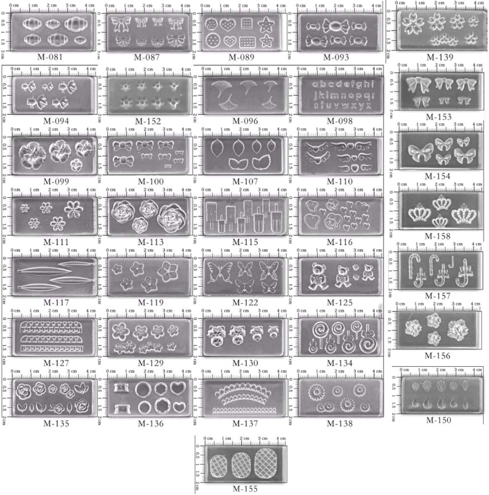 A FEI Silicone Mold 36Pcs Mini Nail Art Silicone Mold Leaves Flower Animals Template Resin Molds Kit