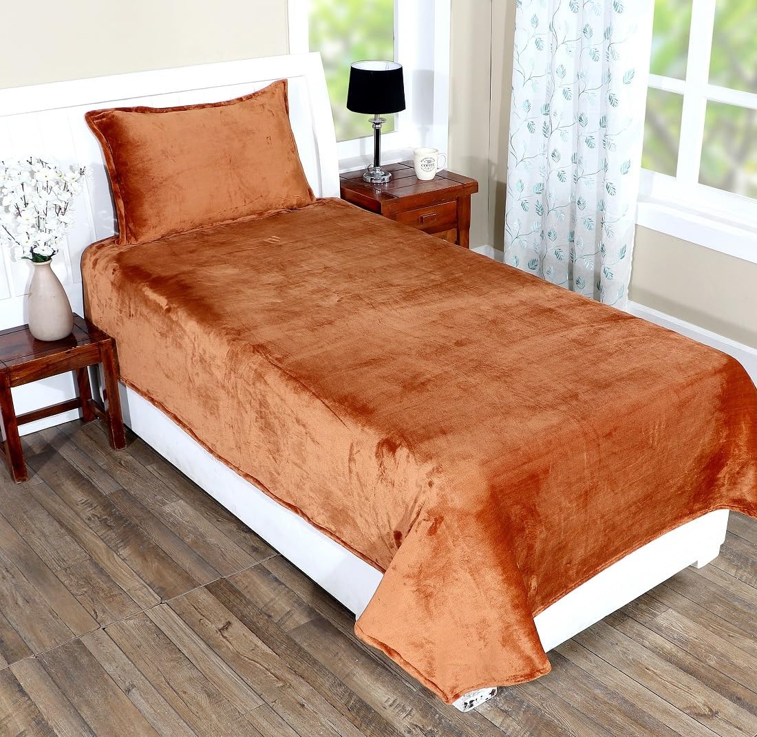PRINDA 250 GSM Flannel Warm Bedsheet for Winter, Single Flat Size 90 x 60 Inches, 1 Pillow Cover 18 x 28 Inches (Musted, Single Flat) (B0CL4CMNVT) Amazon Price History, Amazon Price Tracker