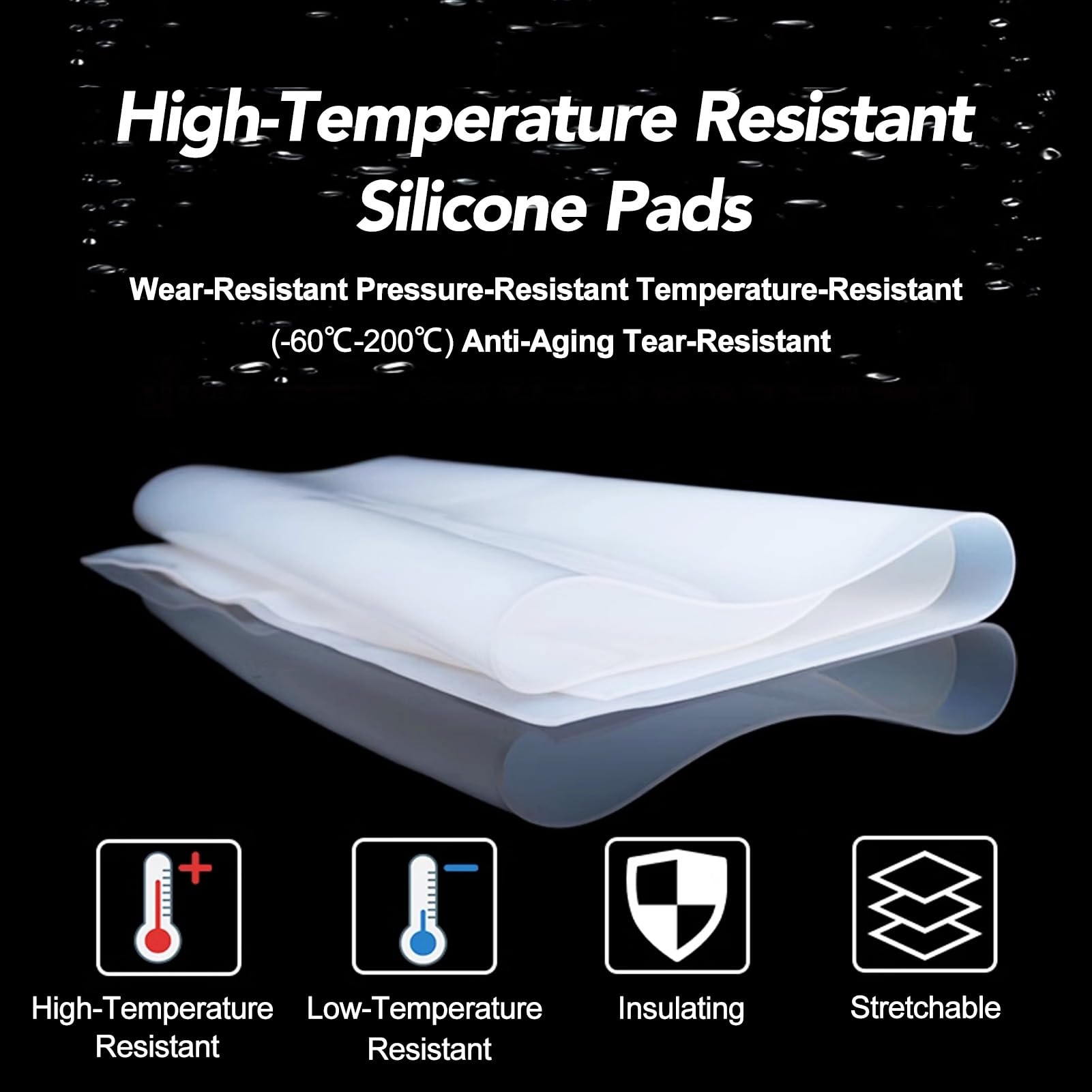 Dxcaicc Placa De Sellado De Silicona Hoja De Goma De Silicona Juntas Espesor De La Placa 2,5 mm para Reducción De Vibraciones E Impermeabilización,60cmx120cm