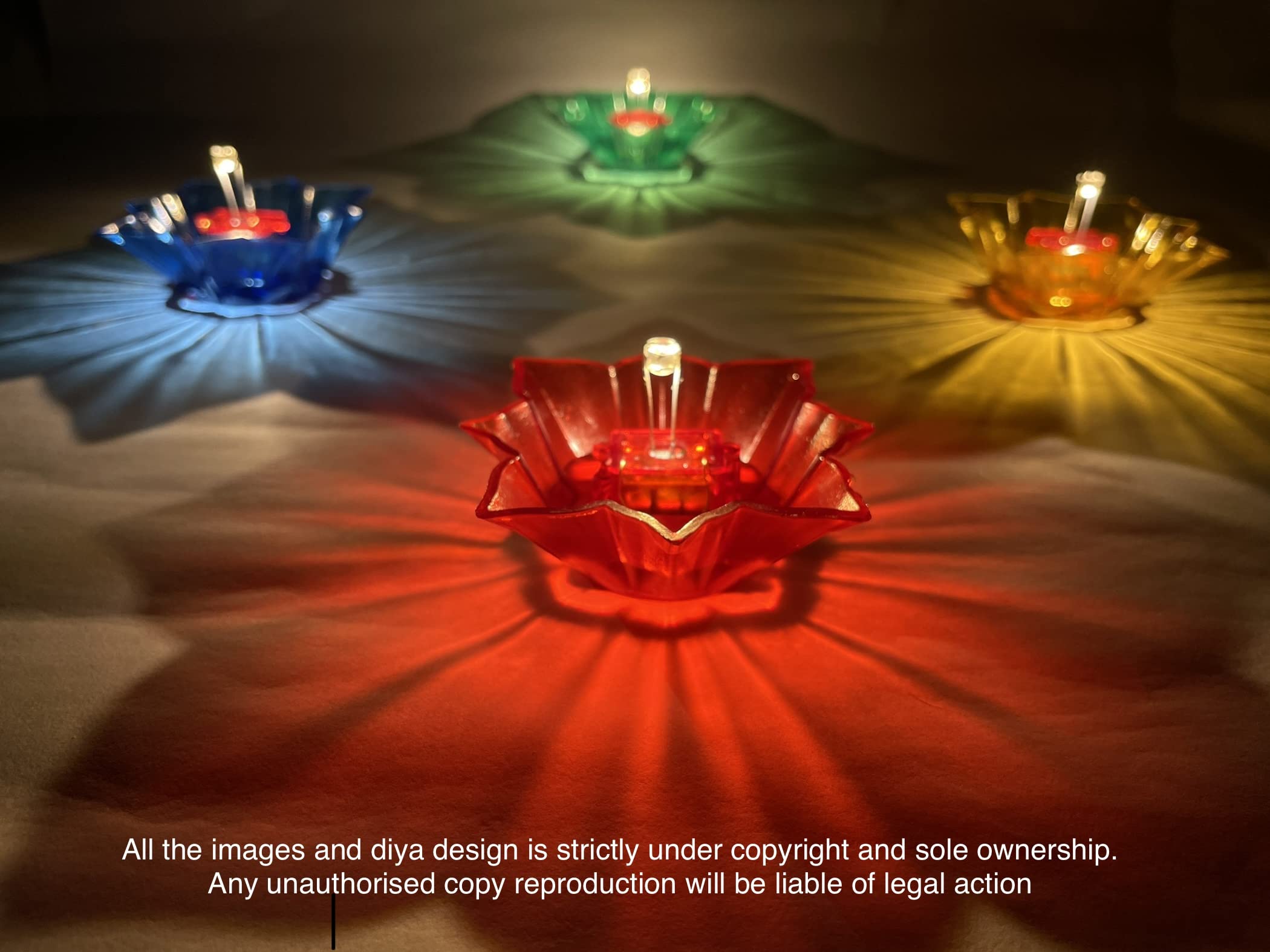 Set of 16, Water Sensor Reflection Led Diyas Candle with Water Sensing Technology E-Diya, Warm Orange Ambient Lights, Battery Operated Led Candles for Home Decor, Festivals Decoration