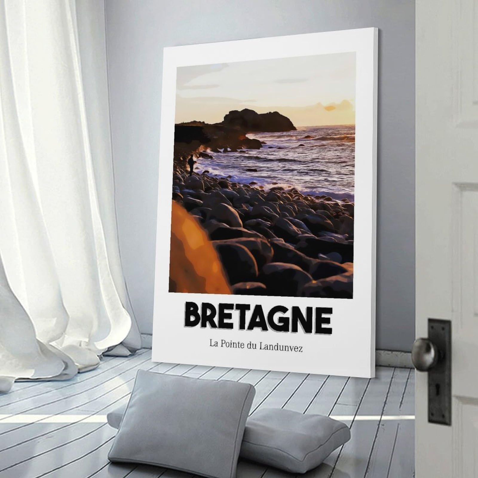 Junmoney Sunset in Bretagne Wall Picture Print 20x30inch(50x75cm), for Picture Wall Styling in Lounge Or Bedroom, Ideal for Building A Coordinated Art Wall