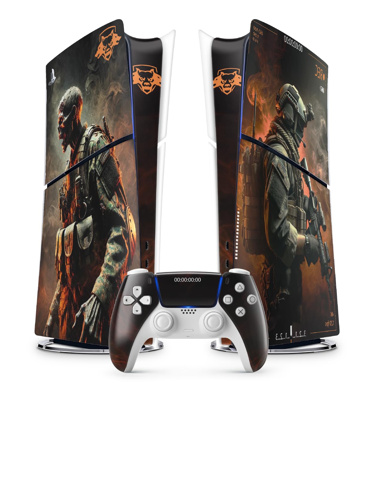 Sticker pour la PS5 Black Ops 6, Autocollant PS 5 Gaming, Console et Manette, Edition Slim Digital Skin COD (1 Manette)